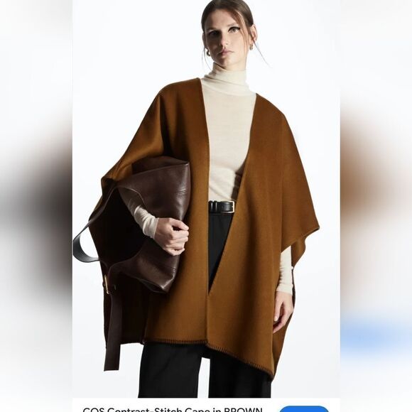 COS Contrast-Stitch Cape - Picture 1 of 8
